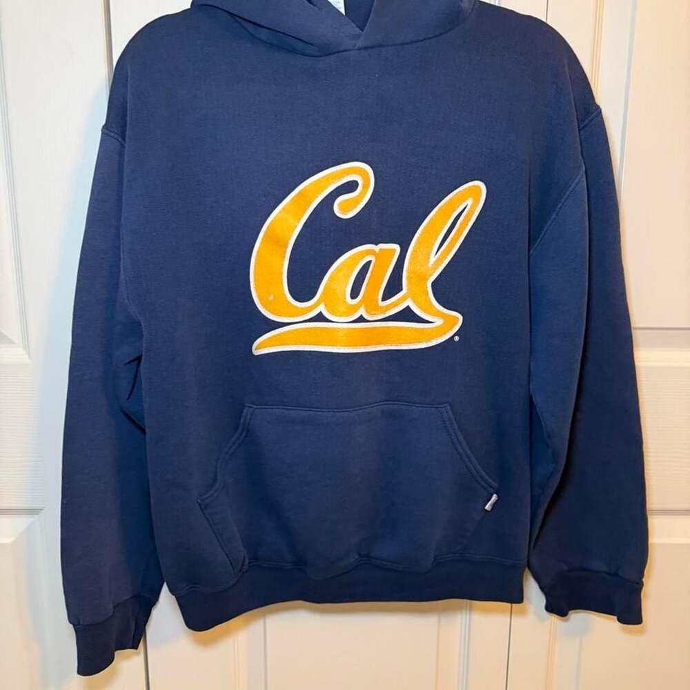 Russell Athletic Cal Berkeley Vintage Hoodie Sweatshirt Small Navy Blue